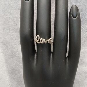 White Gold & Diamons 'Love' Ring